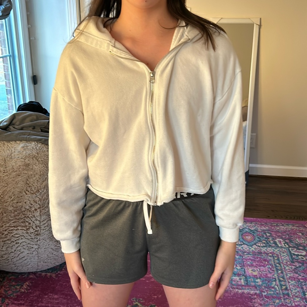 White cropped sweater